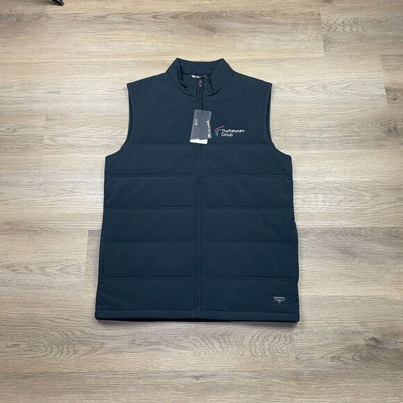 Travis Mathew Vest Mens Medium Black Puffer Cold Bay Golf Full Zip - Picture 1 of 10